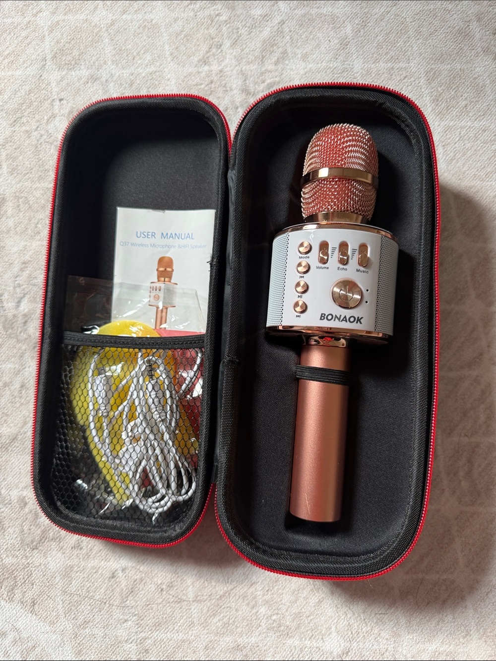 Rose Gold Wireless Bluetooth Karaoke Microphone